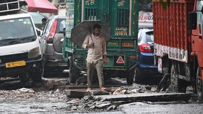 Commuters walk through a waterlogged area after Heavy Rain at Anand Parbat in New Delhi, India on Saturday, September 05, 2026. (Ishant Chauhan/HT photo) Commuters walk through a waterlogged area after Heavy Rain at Anand Parbat in New Delhi, India on Saturday, September 05, 2026. (Ishant Chauhan/HT photo)