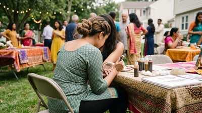 The woman revealed that she can make up to  ₹1 lakh from a 10-hour bridal mehndi booking. (Representational image generated using AI)