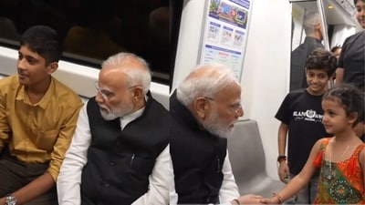 The Prime Minister shared a video of his metro ride on his official X handle. (X/ @narendramodi) The Prime Minister shared a video of his metro ride on his official X handle. (X/ @narendramodi)