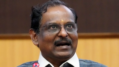 Indian Space Research Organisation (ISRO) Chairman V Narayanan addresses a press conference in Sriharikota, Andhra Pradesh, Friday, Sept. 4, (File photo/PTI) Indian Space Research Organisation (ISRO) Chairman V Narayanan addresses a press conference in Sriharikota, Andhra Pradesh, Friday, Sept. 4, (File photo/PTI)