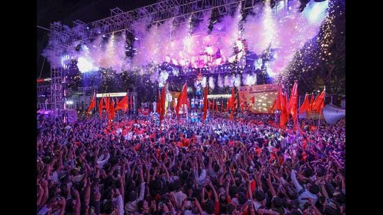 Crowds gathered, performances continued, and the traditional character of Dahi Handi remained intact. (HT)