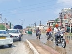 A commuter using the road said the stretch becomes difficult to judge when covered with water. (HT File)