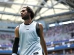 Carlos Alcaraz of Spain reacts against Tommy Paul of United States during their Men's Singles Fourth Round match on Day Eight of the 2026 US Open