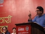 MNS chief Raj Thackeray addressed an MNS conclave in Thane on Sunday (Praful Gangurde/HT Photo)