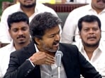 Amid a tense scene in the state assembly, CM Vijay extended his hand to help Chandrasekhar get up. This gesture drew reactions from members present. 