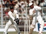The cricketer in action against Pakistan in 1999