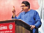 Maharashtra Navnirman Sena chief Raj Thackeray at an MNS conclave in Thane.