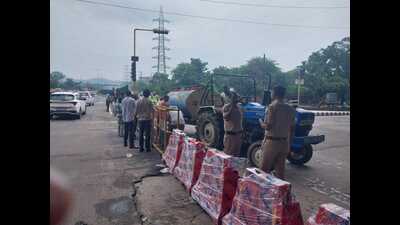 Around 20 such barricades have been removed and can now be utilised at other places where they are required. (HT Photo)