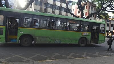 PMPML on Monday launched crackdown on buses operating with their doors open while in motion, following the death of student who fell from moving bus on Sinhagad Road on August 24. (MAHENDRA KOLHE/HT) PMPML on Monday launched crackdown on buses operating with their doors open while in motion, following the death of student who fell from moving bus on Sinhagad Road on August 24. (MAHENDRA KOLHE/HT)
