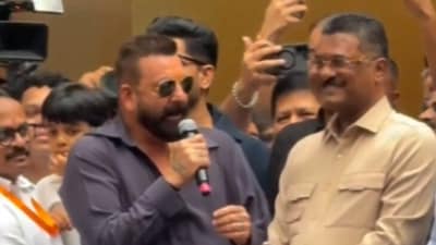 Sanjay Dutt with Mahrashtra Transport Minister Pratap Sarnaik.