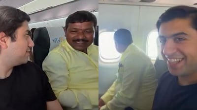 Man helps passenger enjoy his first flight. (X/@lakshaymehta08) Man helps passenger enjoy his first flight. (X/@lakshaymehta08)