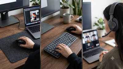 Premium Accessories from Logitech: Upgrade your workspace with thoughtfully designed tools for seamless daily tasks. (AI Generative Image) Premium Accessories from Logitech: Upgrade your workspace with thoughtfully designed tools for seamless daily tasks. (AI Generative Image)