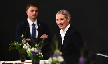 Alice Weide, federal chairwoman and co-chairwoman of the AfD parliamentary group in the Bundestag, smiles at the AfD's election party at the Altes Theater, in Magdeburg, Germany, Sunday, Sept. 6, 2026. (AP) Alice Weide, federal chairwoman and co-chairwoman of the AfD parliamentary group in the Bundestag, smiles at the AfD's election party at the Altes Theater, in Magdeburg, Germany, Sunday, Sept. 6, 2026. (AP)