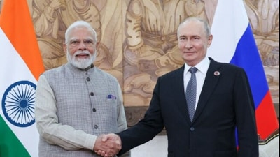 PM Modi with Russian President Vladimir Putin on the sidelines of the SCO summit in Bishkek, Kyrgyzstan (X/@narendramodi)
