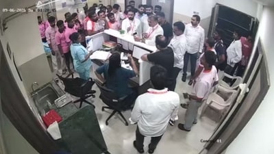 Sena workers were involved in a dispute with the hospital staff over medical bills of injured 'govindas'. (Sourced) Sena workers were involved in a dispute with the hospital staff over medical bills of injured 'govindas'. (Sourced)