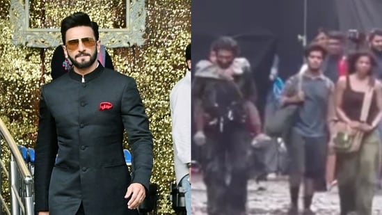 Ranveer Singh and Kalyani Priyadarshan's looks leaked from Pralay.
