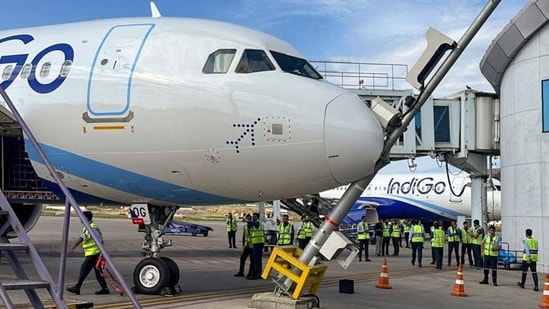 International passengers departing from Pune airport can now use e-boarding passes on their mobile phones during the departure process. (HT File )