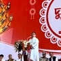 নিউ টাউনের মিলনমেলা প্রাঙ্গণে দুর্গাপুজোর প্রস্তুতি এবং সমন্বয় বৈঠকে মুখ্যমন্ত্রী শুভেন্দু অধিকারী। (ছবি সৌজন্যে, ফেসবুক Keya Ghosh)