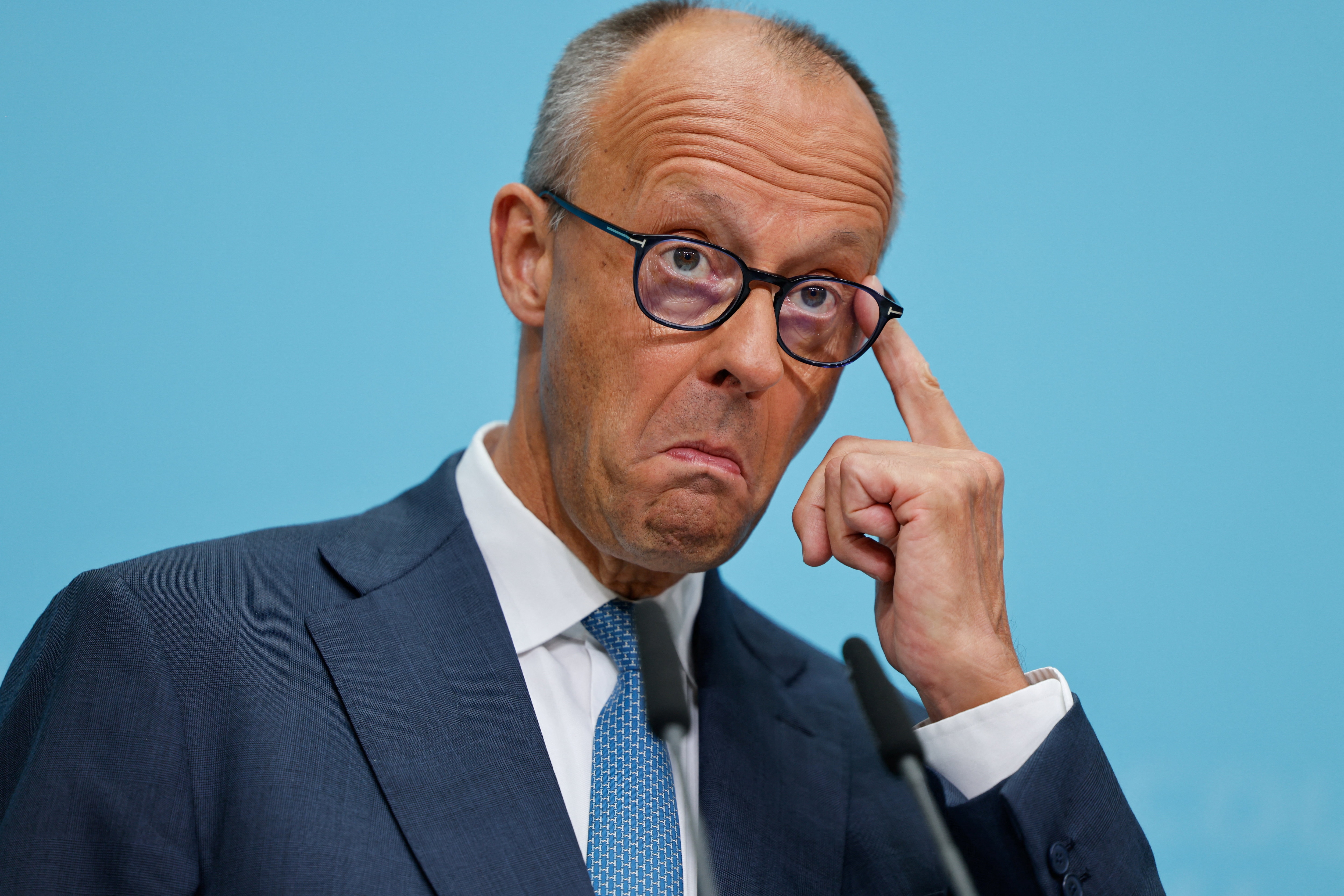 German Chancellor and Christian Democratic Union (CDU) party leader Friedrich Merz attends a press conference, Berlin, September 7, 2026. (REUTERS)