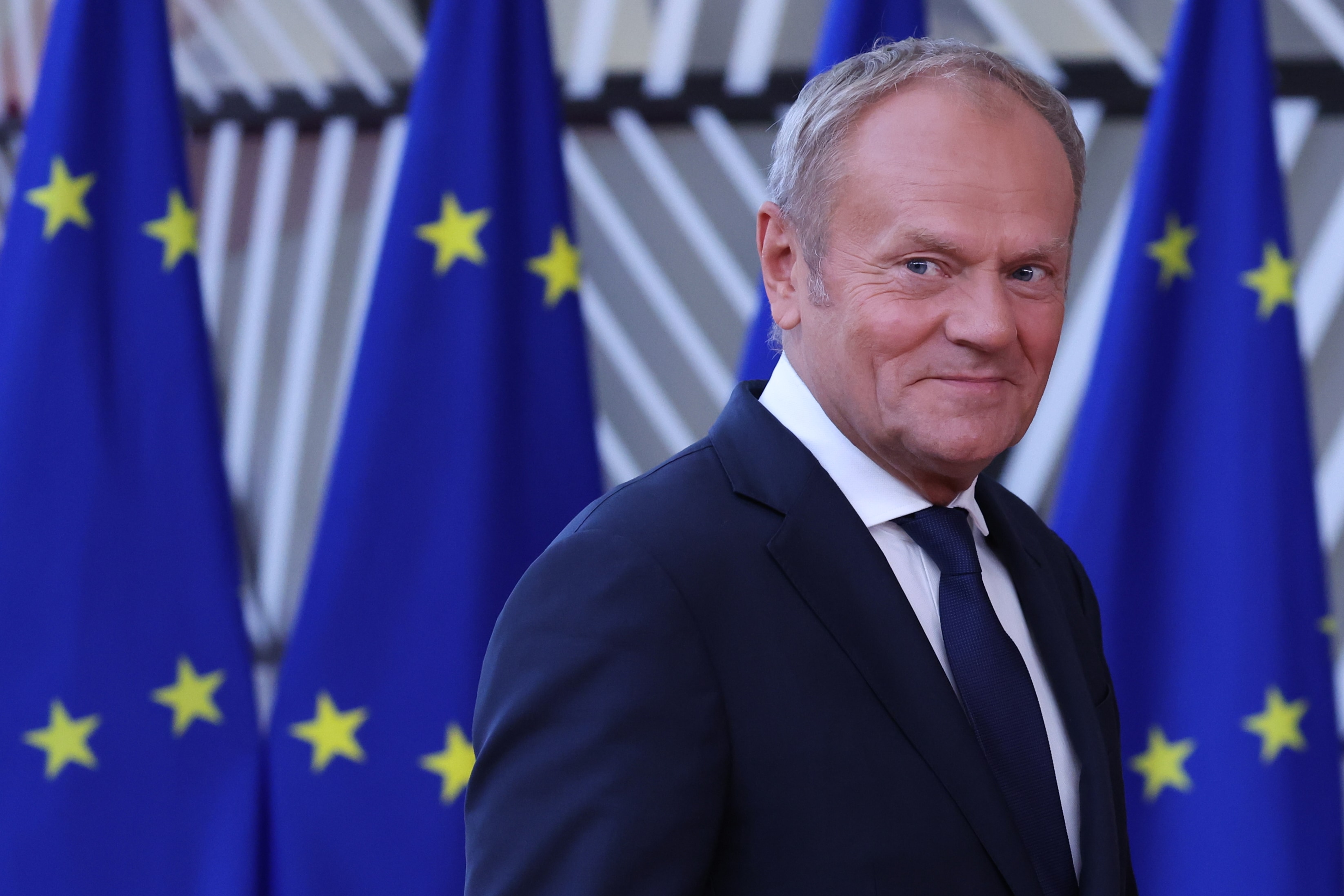 Poland's Prime Minister Donald Tusk arrives for the EU summit in Brussels, June 18, 2026. (AP Photo) Poland's Prime Minister Donald Tusk arrives for the EU summit in Brussels, June 18, 2026. (AP Photo)