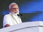 Prime Minister Narendra Modi addresses 'NaMo for Viksit Bharat' event, in Vadodara on Tuesday.