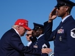 President Donald Trump sparked a row with videos alleging he didn't salute a Marine guarding the helicopter. 