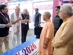 Chief minister Yogi Adityanath at the UP Textile Conclave-2026 in Lucknow on Tuesday. (HT)