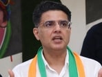 Congress leader Sachin Pilot addresses the media in Raj Nagar RDC in Ghaziabad on Sep 5 (HT Photo/Sakib Ali)