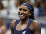 NEW YORK, NEW YORK - SEPTEMBER 07: Coco Gauff of the United States celebrates after defeating Iva Jovic of the United States during their Women's Singles Fourth Round match on Day Nine of the 2026 US Open at USTA Billie Jean King National Tennis Center on September 07, 2026 in the Flushing neighborhood of the Queens borough of New York City. Matthew Stockman/Getty Images/AFP (Photo by MATTHEW STOCKMAN / GETTY IMAGES NORTH AMERICA / Getty Images via AFP) (Getty Images via AFP)