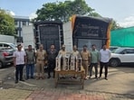 Police seized speakers, amplifiers, mixers and other equipment used in the alleged violations. (HT PHOTO)
