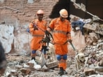 The site of a collapsed PG building in Delhi's Satya Niketan.
