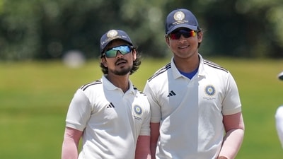 East Zone captain Ishan Kishan, left, and Vaibhav Sooryavanshi. (PTI) East Zone captain Ishan Kishan, left, and Vaibhav Sooryavanshi. (PTI)