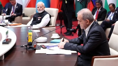 At a press briefing, Esmail Baghaei, the spokesperson for the Iranian Ministry of Foreign Affairs, stated that during the Modi-Pezeshkian meeting, the two leaders discussed a range of topics, including the Chabahar Port. (AFP)