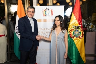 Arlette Gabriela Bustamante Garcia, Counsellor, Embassy of the Plurinational State of Bolivia and Dr Aman Puri, Joint Secretary, South America, Ministry of External Affairs, India (HT/Raajessh Kashyap) Arlette Gabriela Bustamante Garcia, Counsellor, Embassy of the Plurinational State of Bolivia and Dr Aman Puri, Joint Secretary, South America, Ministry of External Affairs, India (HT/Raajessh Kashyap)