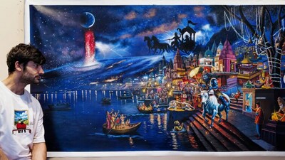 Abhay Sehgal explores the coexistence of ancient mythology with contemporary realities in his surrealist artworks.