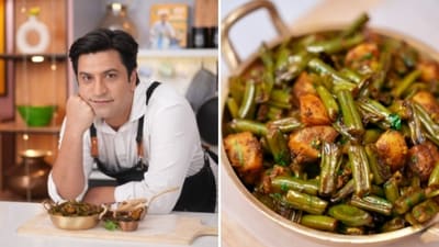 Kunal Kapur's aloo beans ki sabzi recipe takes approximately 45 minutes to make. 