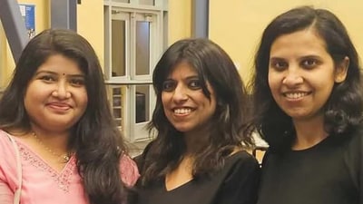 (L to R) Anjana Hari, Ann Mary Mathew, Anila Baby. (L to R) Anjana Hari, Ann Mary Mathew, Anila Baby.