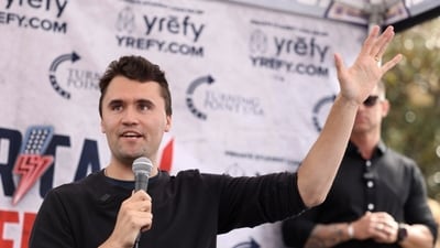 Charlie Kirk was fatally shot on September 10, 2025. (X/@imelizabethlane) Charlie Kirk was fatally shot on September 10, 2025. (X/@imelizabethlane)