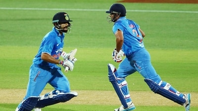 Virat Kohli, and the batter in question run between the wickets (AFP)