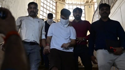 Rohan Parekh was produced before the Killa court in Mumbai on Tuesday. (Anshuman Poyrekar/HT Photo)