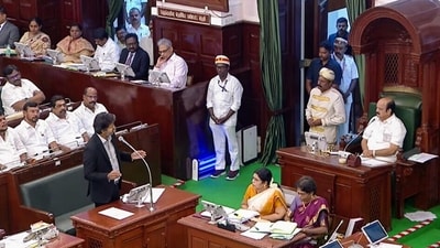 Tamil Nadu chief minister C Joseph Vijay speaks during the Budget Session of the State Legislative Assembly, in Chennai, on Monday (TN Assembly/ANI video grab) Tamil Nadu chief minister C Joseph Vijay speaks during the Budget Session of the State Legislative Assembly, in Chennai, on Monday (TN Assembly/ANI video grab)