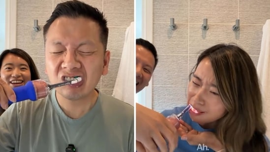 Content creators put Dyson’s ₹47,000 camera-equipped toothbrush to the test to see if it lives up to the hype. (Instagram/@theolivetreefamily)