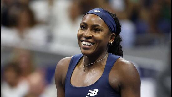 NEW YORK, NEW YORK - SEPTEMBER 07: Coco Gauff of the United States celebrates after defeating Iva Jovic of the United States during their Women's Singles Fourth Round match on Day Nine of the 2026 US Open at USTA Billie Jean King National Tennis Center on September 07, 2026 in the Flushing neighborhood of the Queens borough of New York City. Matthew Stockman/Getty Images/AFP (Photo by MATTHEW STOCKMAN / GETTY IMAGES NORTH AMERICA / Getty Images via AFP) (Getty Images via AFP)