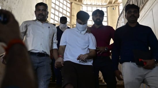 Rohan Parekh was produced before the Killa court in Mumbai on Tuesday. (Anshuman Poyrekar/HT Photo)