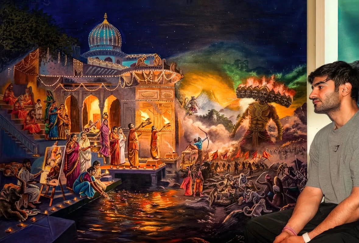 Abhay Sehgal explores the coexistence of ancient mythology with contemporary realities in his surrealist artworks. (Abhay Sehgal)