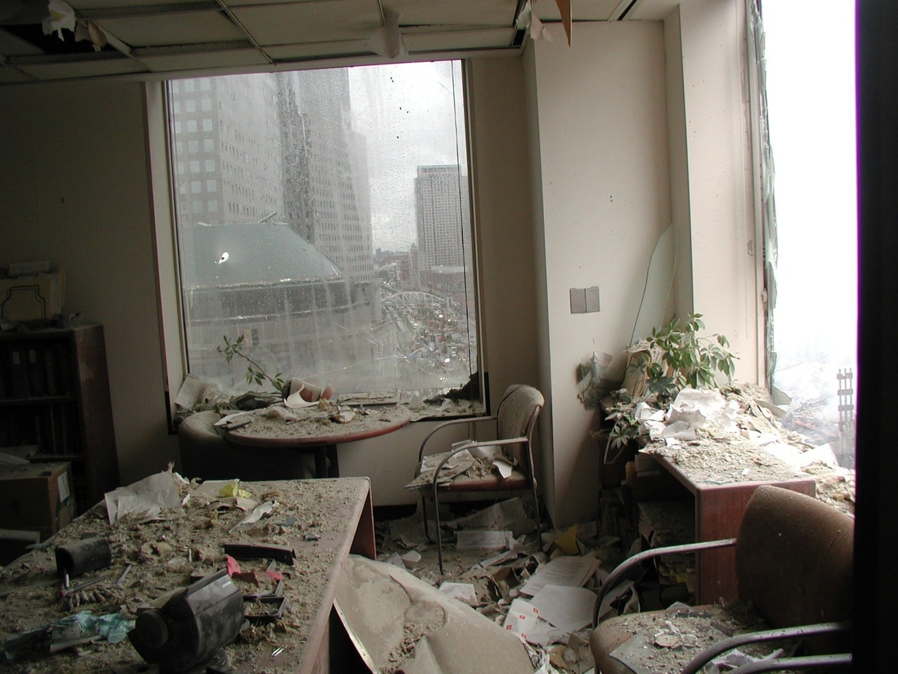 View from The Wall Street Journal offices across from the World Trade Center after the Sept. 11 attacks. View from The Wall Street Journal offices across from the World Trade Center after the Sept. 11 attacks.