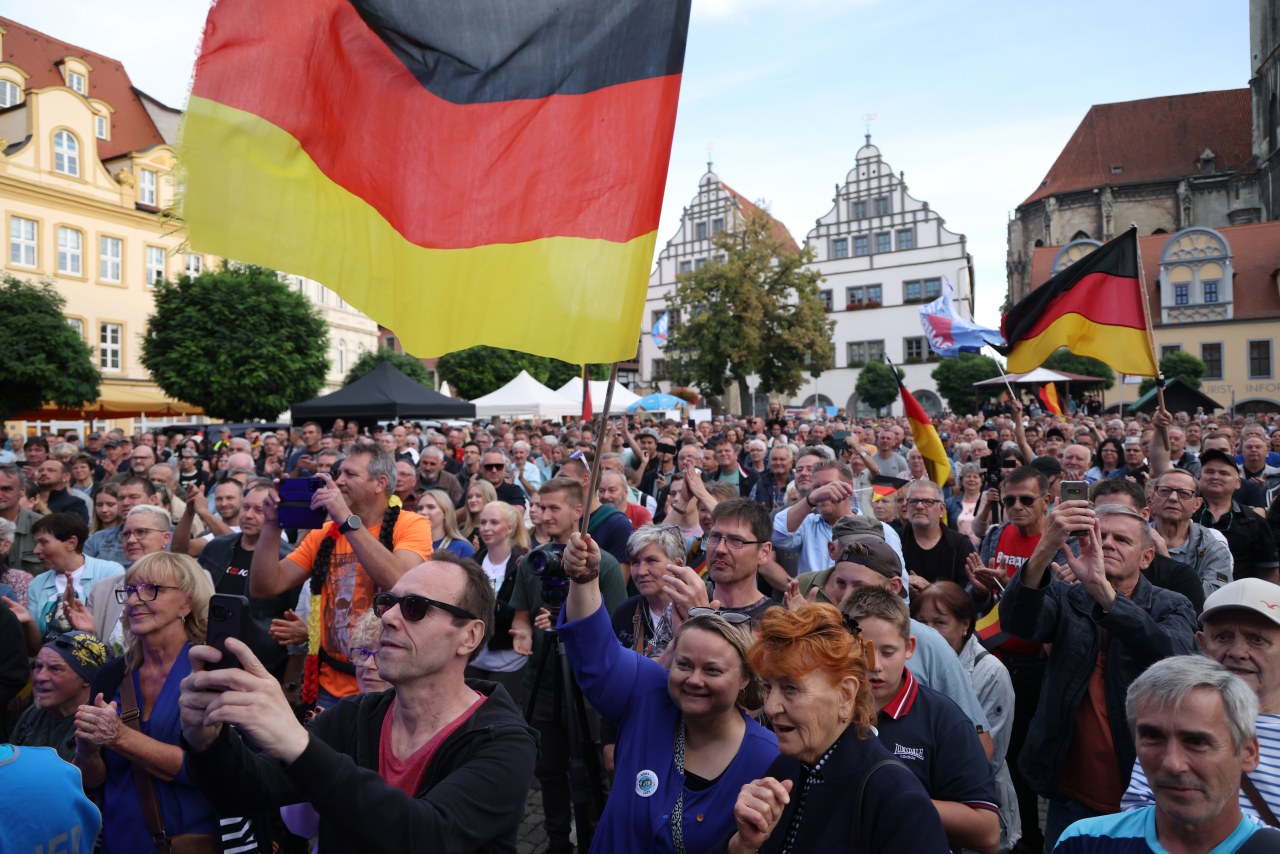 AfD supporters at a campaign rally prior in Naumburg, Germany, before Sunday’s elections.