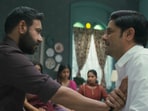 Jaideep Ahlawat and Ajay Devgn in a still from Drishyam The Conclusion. 