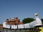 Gram it: Clear blue skies over the Red Fort, following monsoon showers, show how air quality has improved across the Delhi-NCR region. Amid one such rare clear views of the city's skyline, it feels as if the Red Fort in Old Delhi is being taken for a ride! (Photo: Sanjeev Verma/HT)