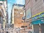 Debris cleared from the Satya Niketan site three days after the collapse. (Sanchit Khanna/HT Photo)